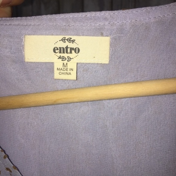 Entro Mauve Purple Leopard Drop Waist Blouse - Picture 5 of 6